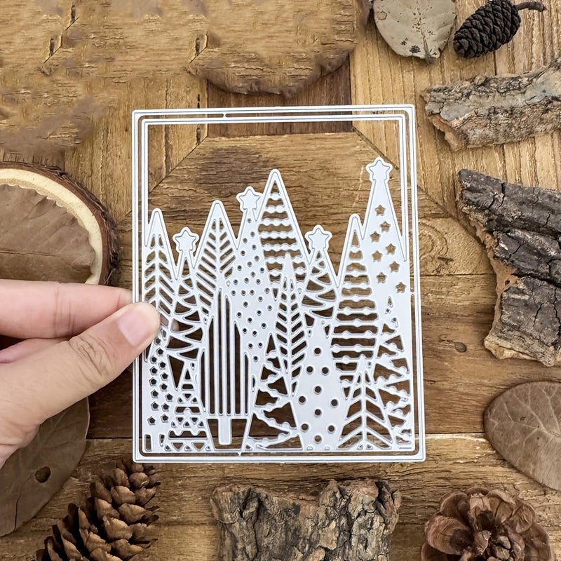 Lapoo Christmas Metal Cutting Die for Scrapbooking, 3D Backgrounds Frame New Cutting Dies DIY Album Card Making Decor Paper Metal Die Cuts Party Wedding Decorations (Tree 4.8 x 3.9 in) - Image 3
